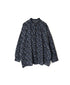 NSL26591 60s COTTON CAMBRIC FLOWER PRINT FRILL COLLAR SHIRT