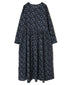 NSL26593 60s COTTON CAMBRIC FLOWER PRINT CREW NECK PULLOVER DRESS
