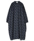 NSL26594 60s COTTON CAMBRIC FLOWER PRINT BNADED COLLAR GATHER SHIRT DRESS