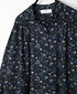 NSL26594 60s COTTON CAMBRIC FLOWER PRINT BNADED COLLAR GATHER SHIRT DRESS