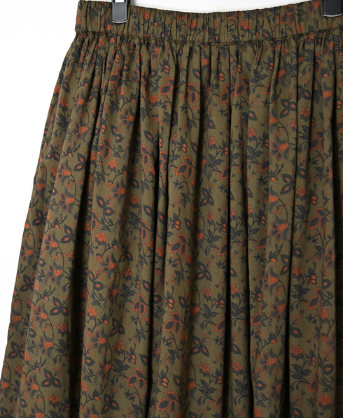 NSL26595 60s COTTON CAMBRIC FLOWER PRINT GATHERED SKIRT