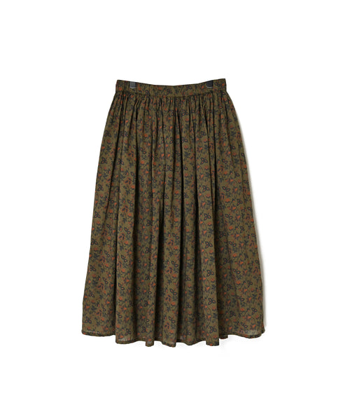 NSL26595 60s COTTON CAMBRIC FLOWER PRINT GATHERED SKIRT
