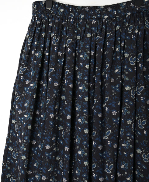 NSL26595 60s COTTON CAMBRIC FLOWER PRINT GATHERED SKIRT