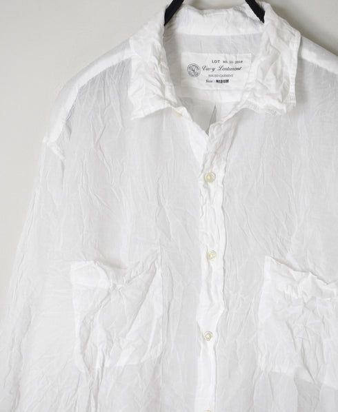 NVL1861CVW 80s ORGANIC VOILE PLAIN (WRINKLE) REGULAR COLLAR L/SL OVERSIZED SHIRT