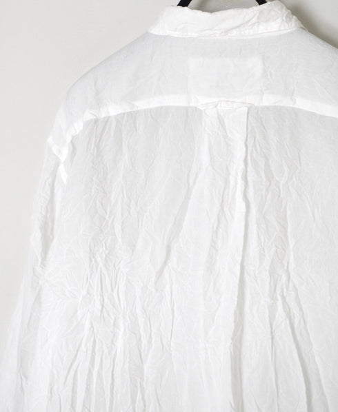 NVL1861CVW 80s ORGANIC VOILE PLAIN (WRINKLE) REGULAR COLLAR L/SL OVERSIZED SHIRT