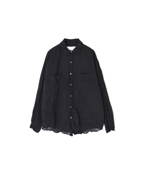 NVL1861CVW 80s ORGANIC VOILE PLAIN (WRINKLE) REGULAR COLLAR L/SL OVERSIZED SHIRT