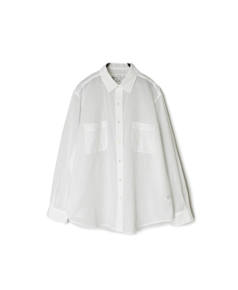 NVL1861CV 80s ORGANIC VOILE PLAIN REGULAR COLLAR L/SL OVERSIZED SHIRT