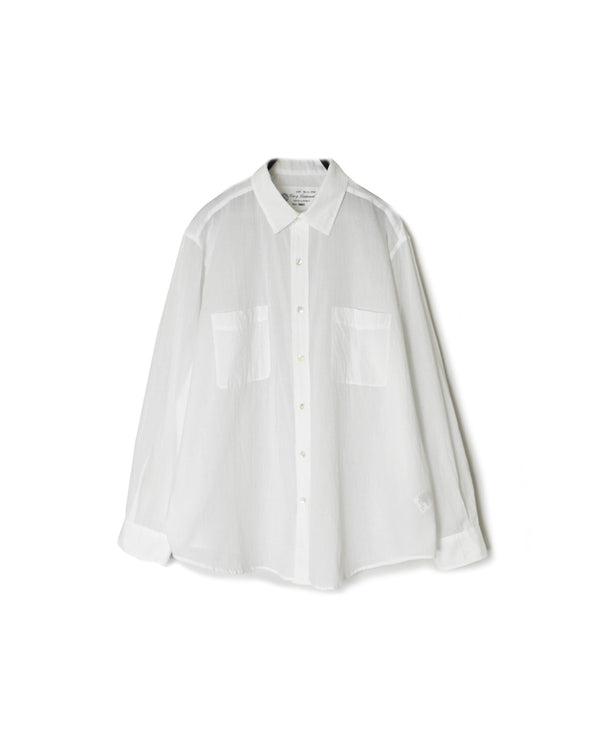 NVL1861CV 80s ORGANIC VOILE PLAIN REGULAR COLLAR L/SL OVERSIZED SHIRT