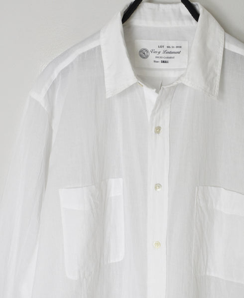 NVL1861CV 80s ORGANIC VOILE PLAIN REGULAR COLLAR L/SL OVERSIZED SHIRT