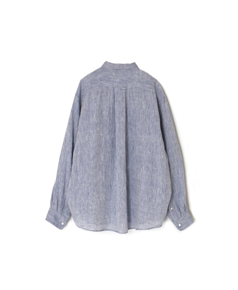 NVL1861LW 60s LINEN CHAMBRAY REGULAR COLLAR L/SL OVERSIZED SHIRT