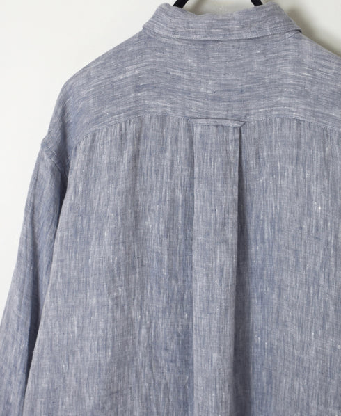 NVL1861LW 60s LINEN CHAMBRAY REGULAR COLLAR L/SL OVERSIZED SHIRT