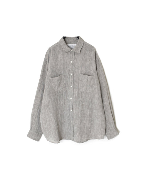 NVL1861LW 60s LINEN CHAMBRAY REGULAR COLLAR L/SL OVERSIZED SHIRT
