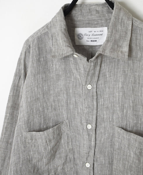 NVL1861LW 60s LINEN CHAMBRAY REGULAR COLLAR L/SL OVERSIZED SHIRT