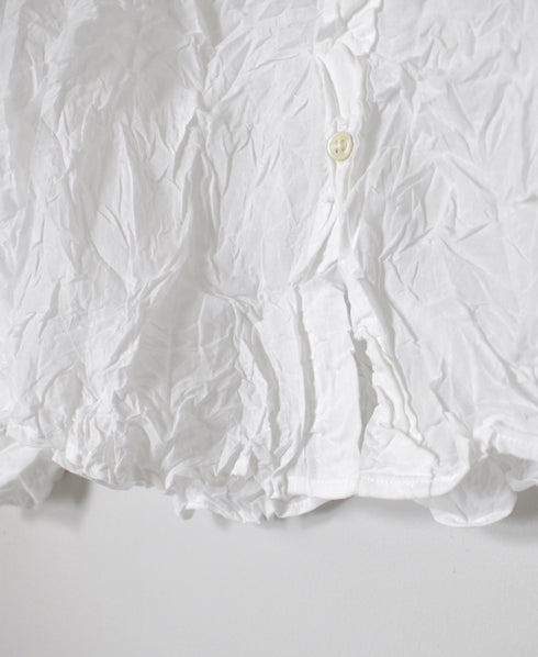 NVL1951CVW 80s ORGANIC VOILE PLAIN (WRINKLE) BANDED COLLAR L/SL OVERDIZED SHIRT