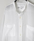 NVL1951CV 80s ORGANIC VOILE PLAIN BANDED COLLAR L/SL OVERSIZED SHIRT