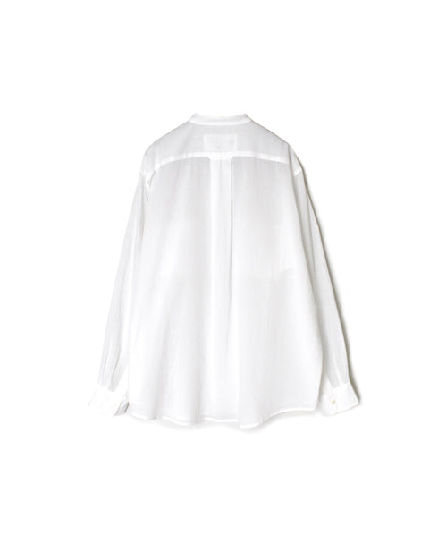 NVL1951CV 80s ORGANIC VOILE PLAIN BANDED COLLAR L/SL OVERSIZED SHIRT