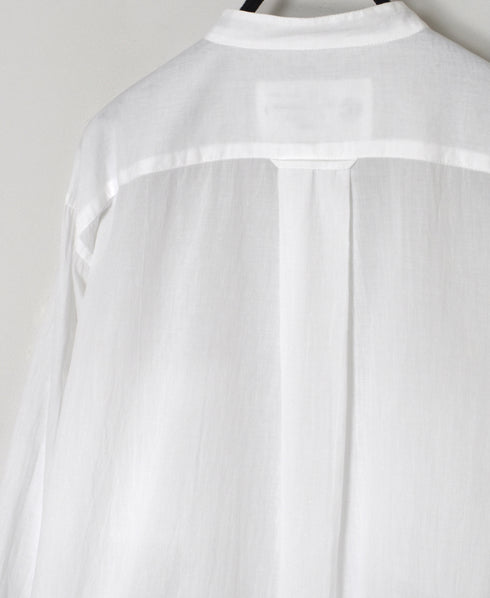 NVL1951CV 80s ORGANIC VOILE PLAIN BANDED COLLAR L/SL OVERSIZED SHIRT
