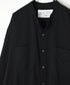 NVL1951CV 80s ORGANIC VOILE PLAIN BANDED COLLAR L/SL OVERSIZED SHIRT