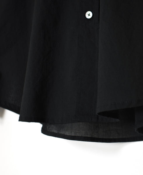 NVL1951CV 80s ORGANIC VOILE PLAIN BANDED COLLAR L/SL OVERSIZED SHIRT