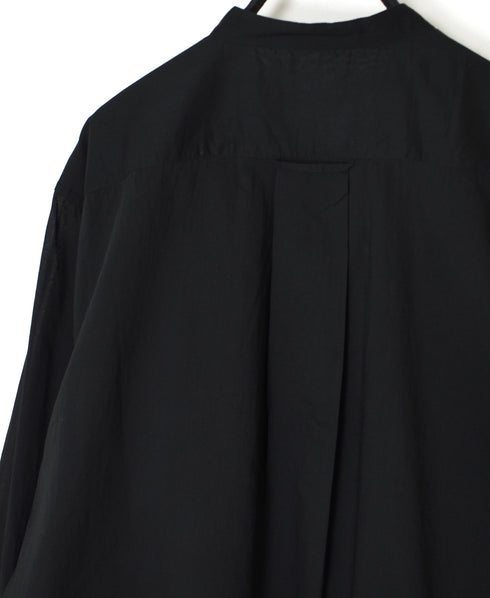 NVL1951CV 80s ORGANIC VOILE PLAIN BANDED COLLAR L/SL OVERSIZED SHIRT