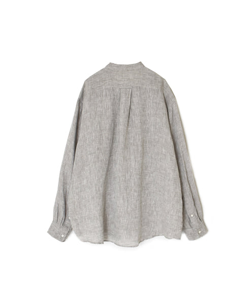 NVL1951LW 60s LINEN CHAMBRAY BANDED COLLAR L/SL OVERSIZED SHIRT