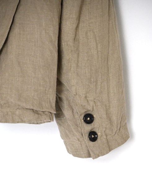 NVL2301LD 50s LINEN PLAIN (OVERDYE) SIDE VENTS TAILORED JACKET