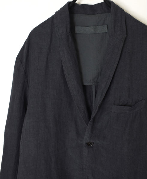 NVL2301LD 50s LINEN PLAIN (OVERDYE) SIDE VENTS TAILORED JACKET
