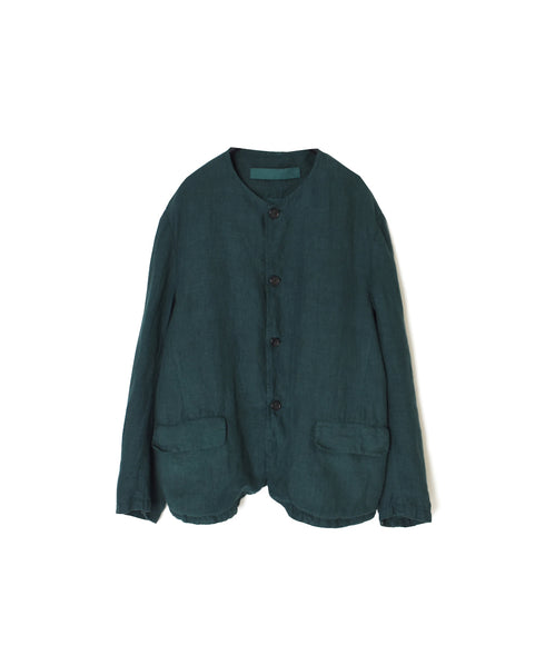 NVL2302LD 50s LINEN PLAIN (OVERDYE) SIDE VENTS NO COLLAR JACKET