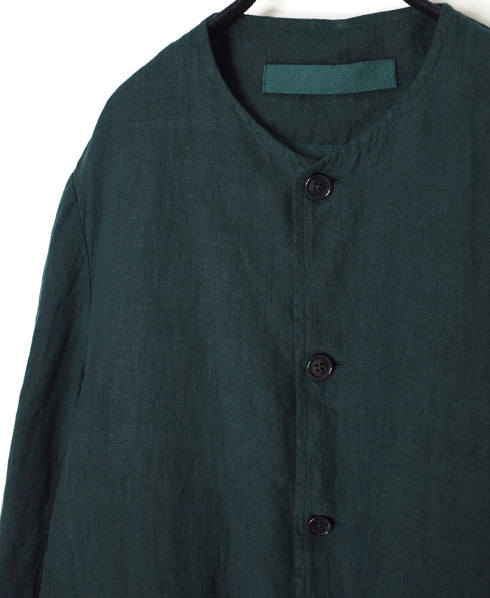 NVL2302LD 50s LINEN PLAIN (OVERDYE) SIDE VENTS NO COLLAR JACKET