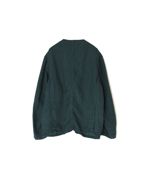 NVL2302LD 50s LINEN PLAIN (OVERDYE) SIDE VENTS NO COLLAR JACKET