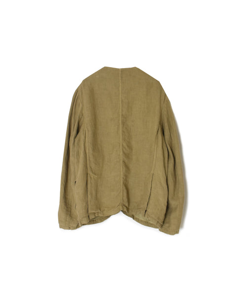 NVL2302LD 50s LINEN PLAIN (OVERDYE) SIDE VENTS NO COLLAR JACKET
