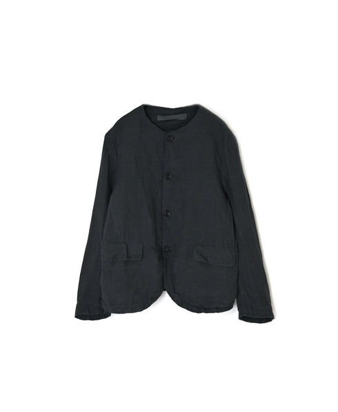 NVL2302LD 50s LINEN PLAIN (OVERDYE) SIDE VENTS NO COLLAR JACKET