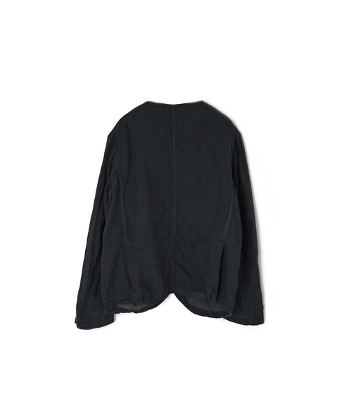 NVL2302LD 50s LINEN PLAIN (OVERDYE) SIDE VENTS NO COLLAR JACKET