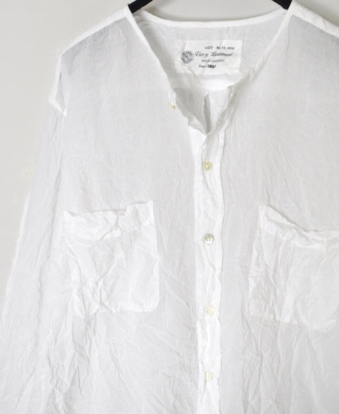 NVL2311CVW 80s ORGANIC VOILE PLAIN (WRINKLE) CREW-NECK L/SL OVERSIZED SHIRT