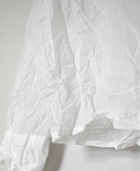 NVL2311CVW 80s ORGANIC VOILE PLAIN (WRINKLE) CREW-NECK L/SL OVERSIZED SHIRT