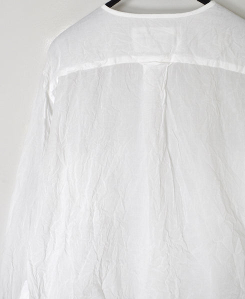NVL2311CVW 80s ORGANIC VOILE PLAIN (WRINKLE) CREW-NECK L/SL OVERSIZED SHIRT