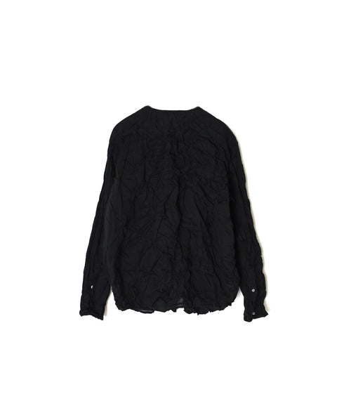 NVL2311CVW 80s ORGANIC VOILE PLAIN (WRINKLE) CREW-NECK L/SL OVERSIZED SHIRT