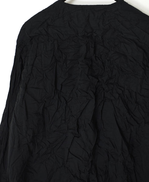 NVL2311CVW 80s ORGANIC VOILE PLAIN (WRINKLE) CREW-NECK L/SL OVERSIZED SHIRT