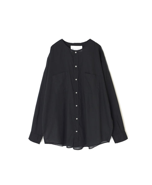 NVL2311CV 80s ORGANIC VOILE PLAIN CREW-NECK L/SL OVERSIZED SHIRTS