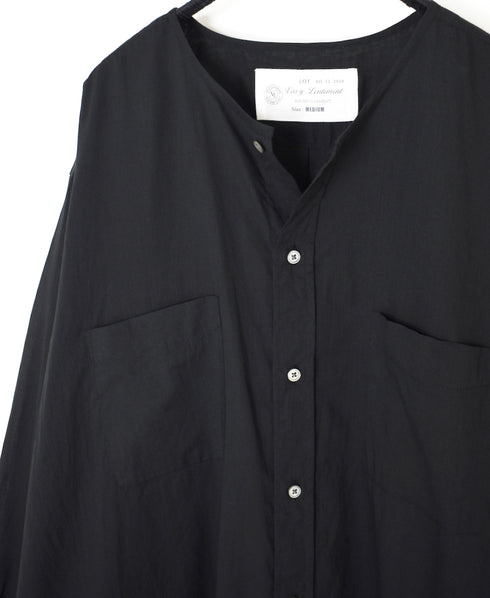 NVL2311CV 80s ORGANIC VOILE PLAIN CREW-NECK L/SL OVERSIZED SHIRTS