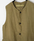 NVL2401LD 50s LINEN PLAIN (OVERDYE) NO COLLAR VEST