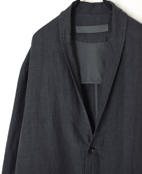 NVL2601LD 50s LINEN PLAIN (OVERDYE) TAILORED LONG JACKET