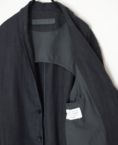 NVL2601LD 50s LINEN PLAIN (OVERDYE) TAILORED LONG JACKET