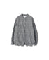NVL2681SCW POPLIN STRIPE & CHECK WRINKLE BANDED COLLAR L/SL OVERSIZED SHIRTS