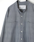 NVL2681SC POPLIN STRIPE WRINKLE BANDED COLLAR L/SL OVERSIZED SHIRTS