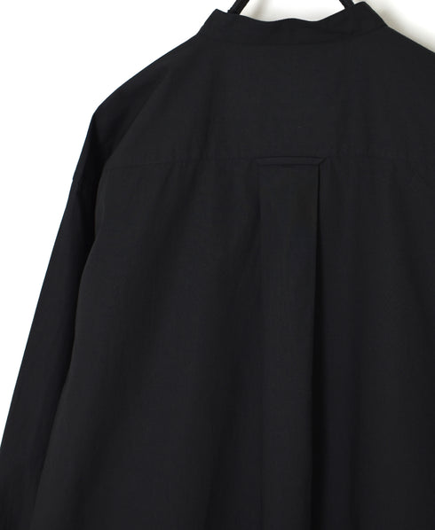 NVL2681 60s ORGANIC POPLIN BANDED COLLAR L/SL OVERSIZED SHIRTS