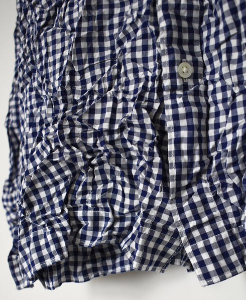 NVL2683SCW POPLIN STRIPE & CHECK WRINKLE REGULAR COLLAR L/SL SHIRTS