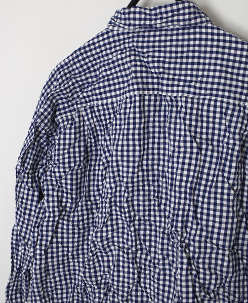 NVL2683SCW POPLIN STRIPE & CHECK WRINKLE REGULAR COLLAR L/SL SHIRTS