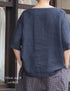 NAM1631LP LINEN PLAIN OVERDYE BOAT NECK S/SL SHIRT