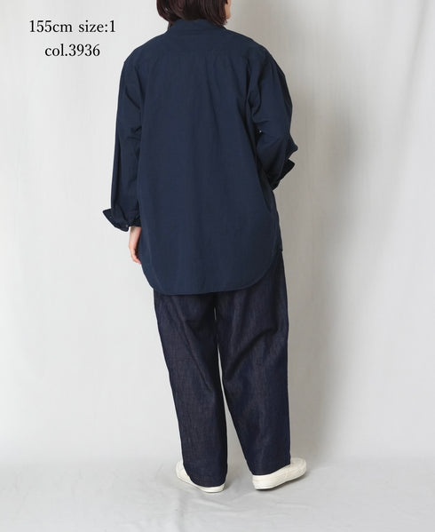 IMDSH2611H HANDWOVEN COTTON HAKEME OPEN COLLAR L/SL SHIRTS